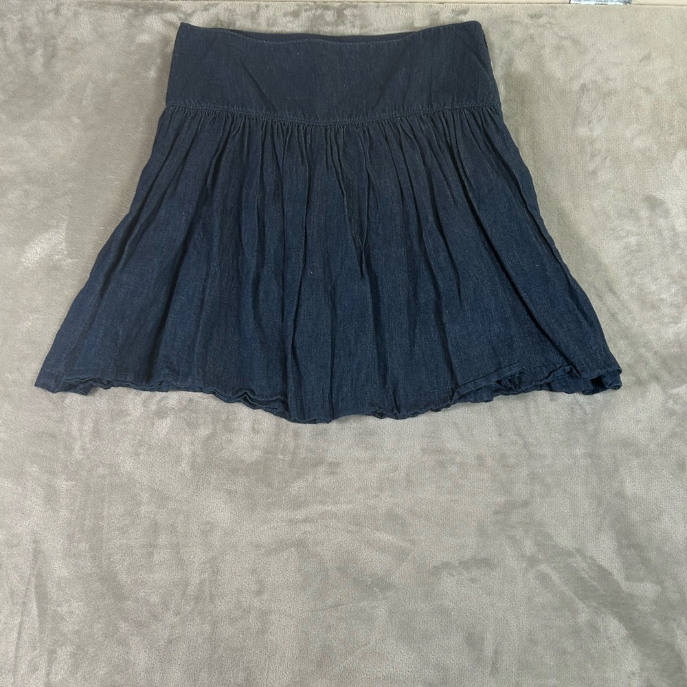 Vintage GAP linen denim blend pleated midi skirt - Picture 3 of 8